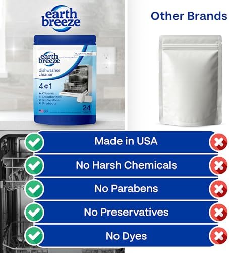 Tabletas Limpiadoras para Lavavajillas Earth Breeze – 4 en 1: Limpia, Desodoriza, Refresca y Protege – Elimina Olores, Acumulación y Residuos – Sin - imagen 5