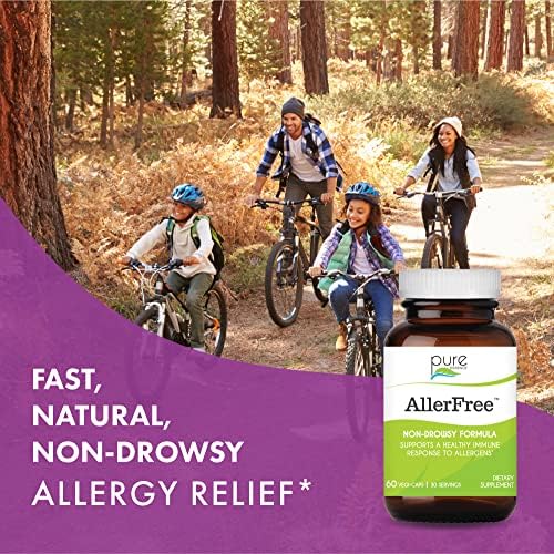 Suplemento Natural para Alergias AllerFree de Pure Essence Labs - Pastillas No Somnolientas para la Salud Nasal y Sinusal - 60 Cápsulas con Enzimas y - imagen 3