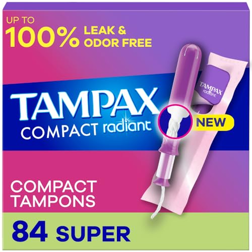 Tampax Compact Radiant Tampones para Mujeres, con Braid LeakGuard y Aplicador Extensible, Súper Absorbentes, Sin Fragancia, 84 Piezas (3 Paquetes de - imagen 6