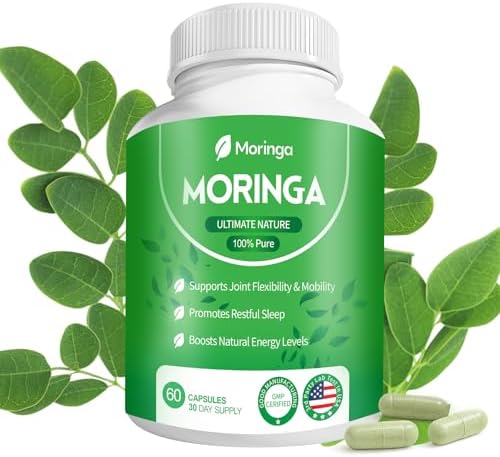 Cápsulas de Moringa 800mg - Suplemento de Polvo de Moringa Puro para Energía, Inmunidad, Piel y Salud Digestiva - Sin Cafeína, No GMO, 60 Cápsulas - imagen 1