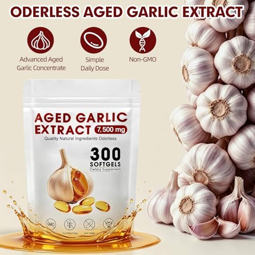 Extracto de Ajo Envejecido 300 Softgels, Suplemento de Ajo de Alta Potencia, Fáciles de Tragar, Sin Olor, Fórmula Natural Pura, No GMO, Sin Gluten - imagen 2