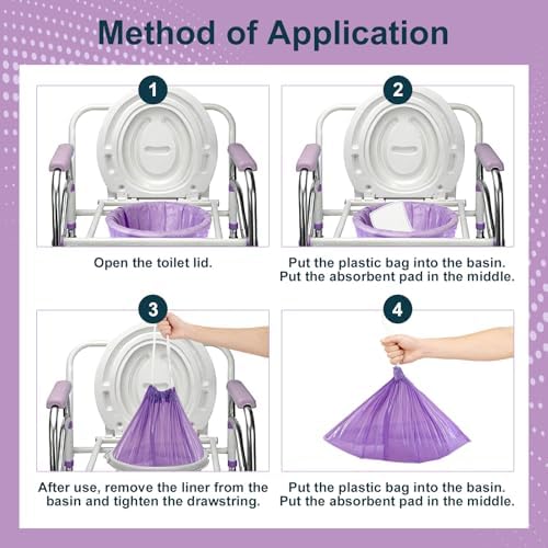 Forros desechables para inodoro portátil con almohadillas absorbentes - 100 piezas, bolsas/pads con aroma a lavanda para silla de - imagen 2
