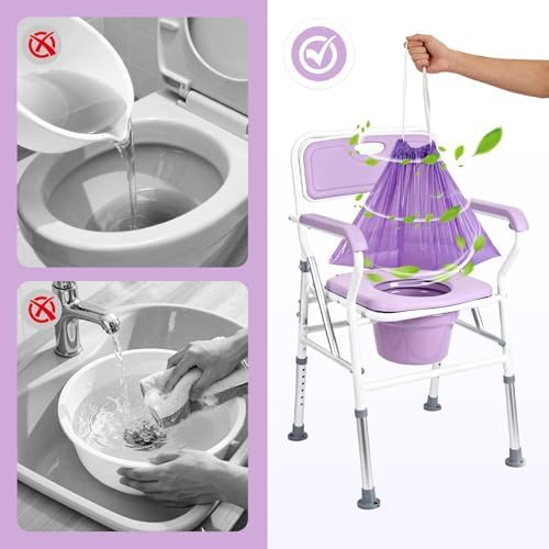 Forros desechables para inodoro portátil con almohadillas absorbentes - 100 piezas, bolsas/pads con aroma a lavanda para silla de - imagen 5