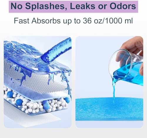 Forros desechables para inodoro portátil con almohadillas absorbentes - 100 piezas, bolsas/pads con aroma a lavanda para silla de - imagen 6