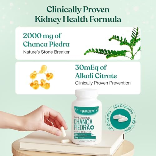 Chanca Piedra Stone Breaker, Suplemento Natural para Limpiar Riñones, Detox Urinario, 120 Cápsulas Veganas, Suministro para 30 Días, Sin Azúcar - imagen 3