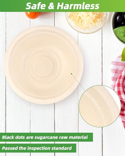 Tazones de Papel Dynta 260 Pcs 12oz Compostables, Desechables Ecológicos para Sopa y Ensalada, Resistente, Ideal para Fiestas y Picnics (Marrón - imagen 6