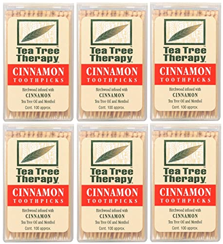 Palillos de Dientes de Canela Tea Tree Therapy (6x100 CT) - Paquete de 6, 600 Unidades - imagen 2