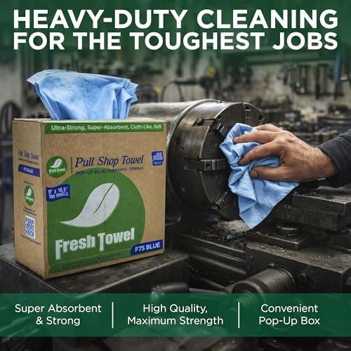 Toallas Desechables Fresh Towel Pop-Up – Paquete de 160 Trapos de Limpieza Azul, 9 x 16.5 – Suaves y Absorbentes para Garage, Limpieza y Auto – Hecho - imagen 3