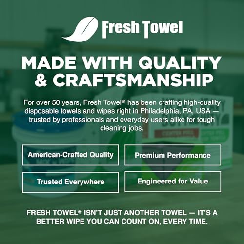 Toallas Desechables Fresh Towel Pop-Up – Paquete de 160 Trapos de Limpieza Azul, 9 x 16.5 – Suaves y Absorbentes para Garage, Limpieza y Auto – Hecho - imagen 7