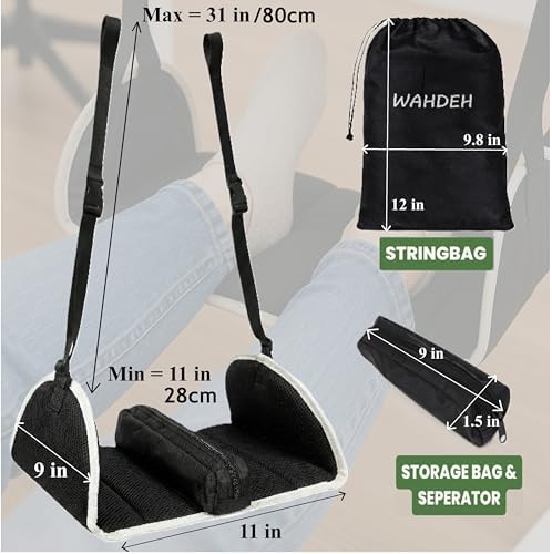 Hamaca para pies de silla de ruedas Premium, no colapsable, con separador y almacenamiento para soporte de andador, elevador portátil y accesorios - imagen 6