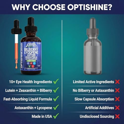 Suplemento de Vitaminas para los Ojos Clean Nutra con Luteína, Zeaxantina, Licopeno, Astaxantina y Arándano en Gotas Líquidas | 60 Porciones - imagen 7