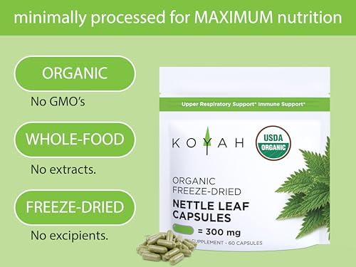 KOYAH - Cápsulas Orgánicas de Hoja de Ortiga - Hoja Entera Liofilizada - 300 mg por Cápsula - Soporte Respiratorio Superior e Inmunológico* - 60 - imagen 3