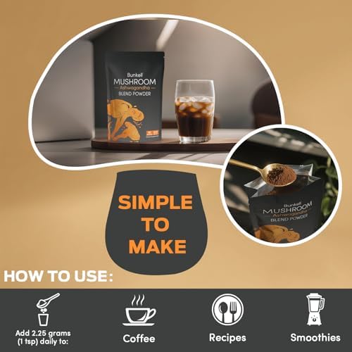 Polvo de Champiñones Adaptogénicos Bunkell con Ashwagandha - Complejo de 10 Hongos: Melena de León, Reishi, Chaga y Maitake - Apoyo Energético, - imagen 5
