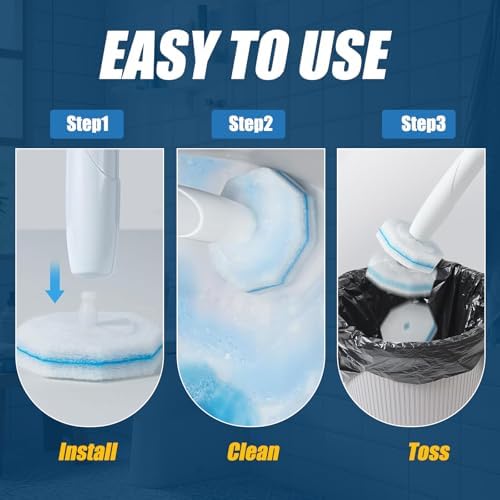 50 Piezas de Repuestos para Cepillo de Inodoro, Cabezas Desechables para Limpieza de Baño, Compatibles con Cepillos y Fregadores, Paquete Local - imagen 3