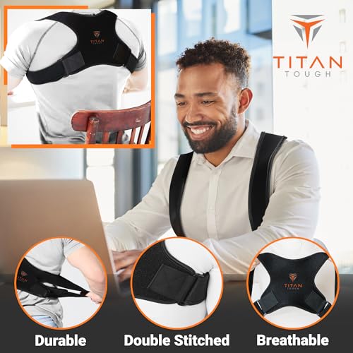 Faja Premium Titan Tough para la Parte Superior de la Espalda para Hombres y Mujeres, Corrector de Postura Ajustable, Versión Mejorada (L-XXL) - imagen 2