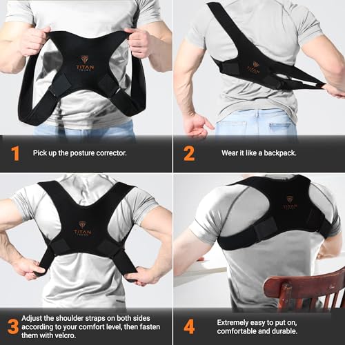 Faja Premium Titan Tough para la Parte Superior de la Espalda para Hombres y Mujeres, Corrector de Postura Ajustable, Versión Mejorada (L-XXL) - imagen 3