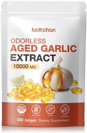 Extracto de Ajo Envejecido - 300 Softgels de Ajo Sin Olor, Suplementos de Alta Potencia para Corazón e Inmunidad - Cápsulas Naturales, No OGM, Sin - imagen 1