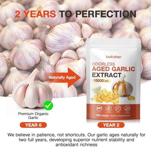 Extracto de Ajo Envejecido - 300 Softgels de Ajo Sin Olor, Suplementos de Alta Potencia para Corazón e Inmunidad - Cápsulas Naturales, No OGM, Sin - imagen 6