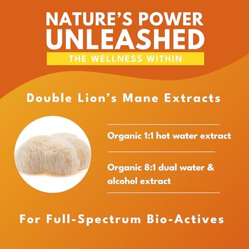 Cápsulas de Suplemento Orgánico de Melena de León Bold Botanica - Extracto Dual 100% del Cuerpo Frutal - 115mg de Beta-Glucanos - Apoyo para el - imagen 3