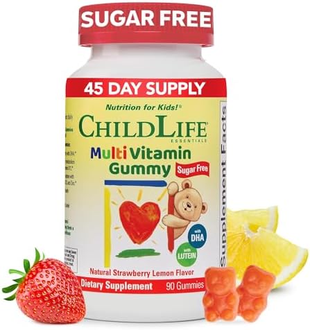 Gomitas Multivitamínicas CHILDLIFE ESSENTIALS para Niños - Vitaminas para Niños, Suplemento Sin Azúcar con DHA, Sabor Fresa Natural, 90 Unidades - imagen 1