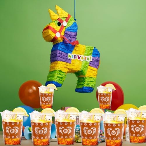 FUYUWIIN 50PCS 12 OZ Copas de Plástico Desechables Cielito Lindo para Fiestas, Vasos de Barro Terracota para Bautizos, Cumpleaños y Bodas - imagen 7