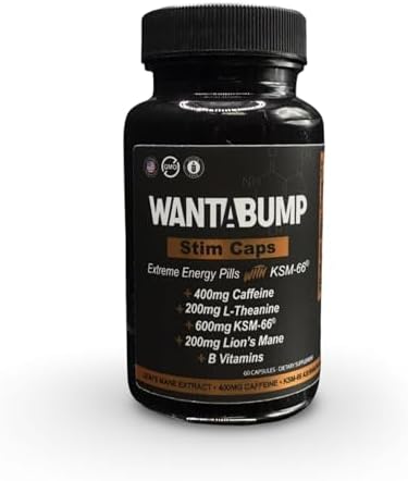 Want A BUMP [Original] Pastillas de Energía Extrema | 400mg de Cafeína | Vitaminas B | 600mg de Ashwagandha | 200mg de Melena de León | 200mg de - imagen 6