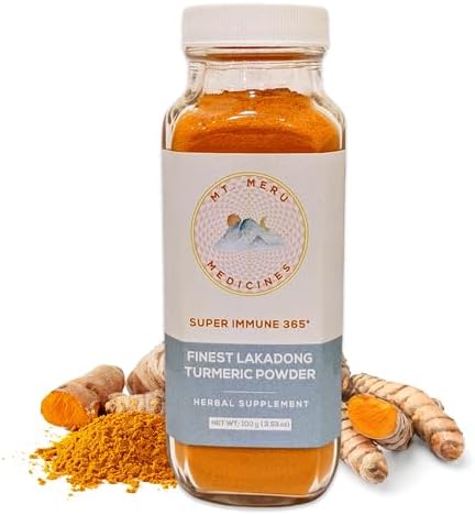 Polvo de Cúrcuma Lakadong de Mt.Meru Medicines, No GMO, Probado por Terceros, Seleccionado a Mano, Secado al Sol y Molido en Piedra (100g/3.53oz) - imagen 1