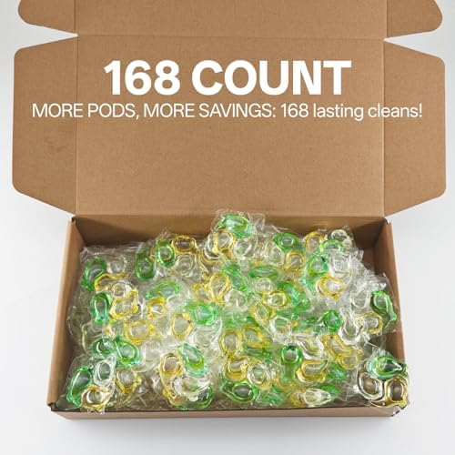 Pods para Lavavajillas ECO 168 Piezas, con Glicerina y Enzimas, Detergente Líquido, Limpieza Potente, Sin Prelavado, Combate Comida Secada 24 Horas, - imagen 3