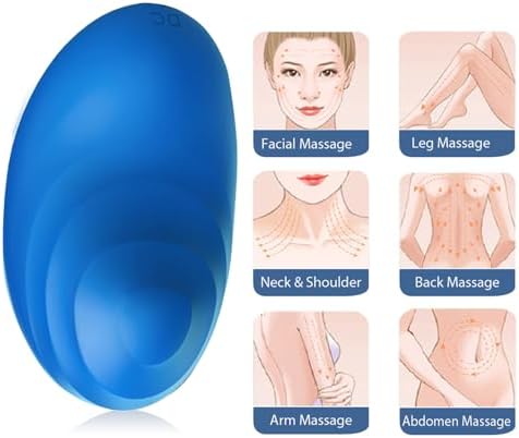 Masajeador Facial Personal Junroaly, Masajeador de Cuello y Espalda, Mini Masajeador Eléctrico Inalámbrico Multifuncional para Mujeres (Azul) - imagen 2