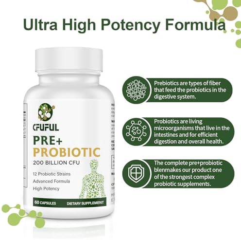Probióticos para Mujeres y Hombres, 200 Mil Millones de UFC, 12 Cepas con 3 Prebióticos Orgánicos para la Salud Digestiva, Inmunidad, Energía - - imagen 4