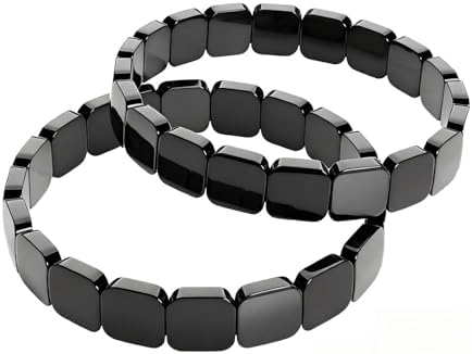 Pulsera de Hematites Shrandi para Hombre, 2 Piezas, Pulseras de Perlas Negras Naturales, Regalo de Moda para Novio o Esposo - imagen 1
