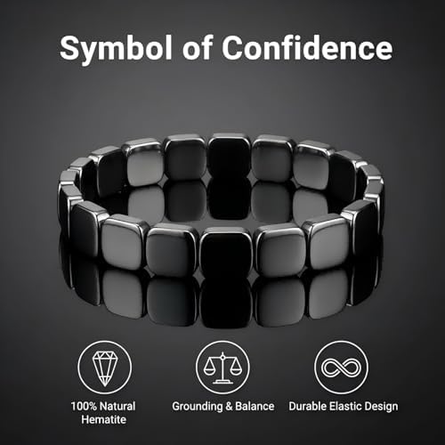 Pulsera de Hematites Shrandi para Hombre, 2 Piezas, Pulseras de Perlas Negras Naturales, Regalo de Moda para Novio o Esposo - imagen 4