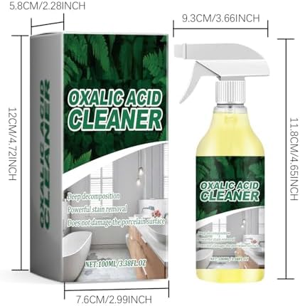 Limpiador de Ácido Oxálico en 2 Botellas, 100ml/3.38fl.oz, Spray Multiusos para Quitar Manchas en el Baño - imagen 2