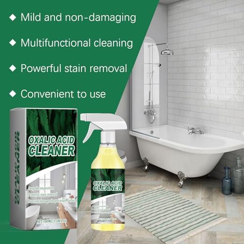 Limpiador de Ácido Oxálico en 2 Botellas, 100ml/3.38fl.oz, Spray Multiusos para Quitar Manchas en el Baño - imagen 3