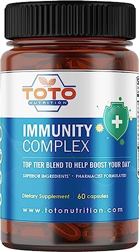 Suplemento Vegano de Refuerzo Inmunológico TotoNutrition con Vitamina C, D, Saúco, Equinácea, Zinc, Quercetina, Cúrcuma, Jengibre y Vitaminas B, Sin - imagen 1