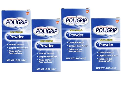 Polvo Adhesivo para Dentaduras Super Poligrip - 1.6 oz (Paquete de 4) por Super Poli-Grip - imagen 1