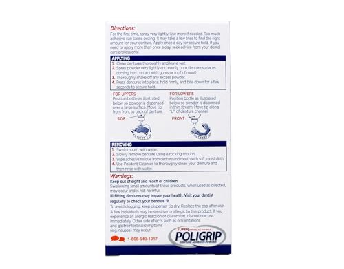 Polvo Adhesivo para Dentaduras Super Poligrip - 1.6 oz (Paquete de 4) por Super Poli-Grip - imagen 4