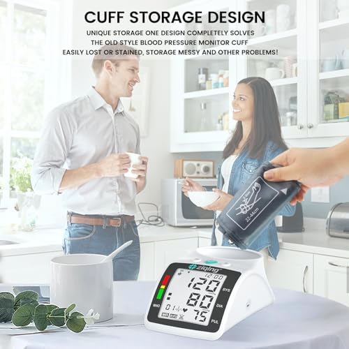 Monitor de Presión Arterial Doble Love, Máquina Automática para Brazo Superior con Manguito Ajustable de 9”-17.3” y Memoria de 2 x 99 Conjuntos para - imagen 2