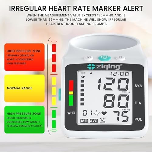 Monitor de Presión Arterial Doble Love, Máquina Automática para Brazo Superior con Manguito Ajustable de 9”-17.3” y Memoria de 2 x 99 Conjuntos para - imagen 4