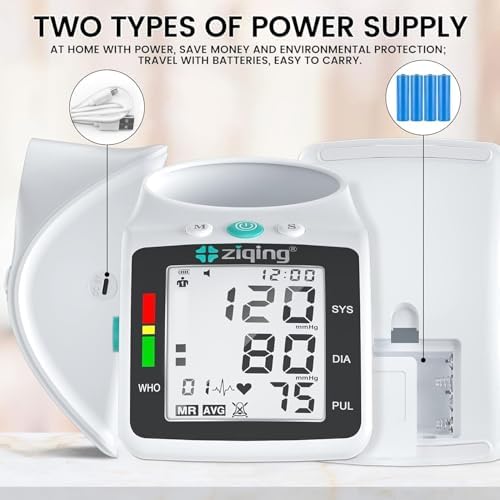 Monitor de Presión Arterial Doble Love, Máquina Automática para Brazo Superior con Manguito Ajustable de 9”-17.3” y Memoria de 2 x 99 Conjuntos para - imagen 5