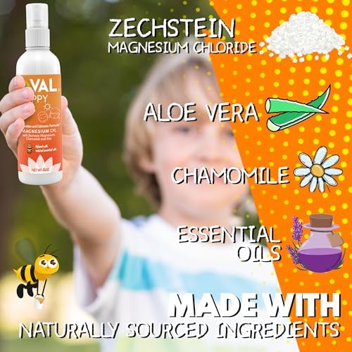 Spray de Aceite de Magnesio VAL para Niños – Apoyo Natural para la Calma y el Ánimo | Magnesio Zechstein, Manzanilla y Aloe | Sin Picazón | Rápida - imagen 3