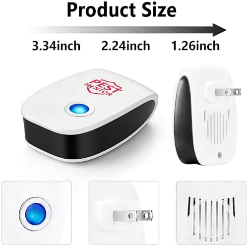 Repelente Ultrasónico de Plagas para Interior, 10 Paquetes para Ratones, Cucarachas, Hormigas, Insectos y Arañas en Casa, Garaje y Cocina - imagen 6