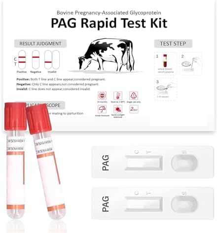Kit de Prueba de Embarazo Bovina - Incluye 2 Pruebas, Resultados Rápidos en 5-20 Minutos para Vacas Lecheras y de Carne, Basadas en Sangre Total, - imagen 1