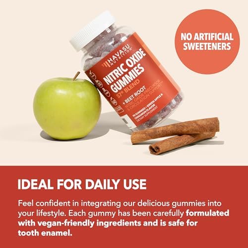 Gomitas de Óxido Nítrico para Hombres y Mujeres con L-Arginina y Remolacha - 90 Unidades - Sabor Manzana Verde y Canela - Veganas, No GMO, 1 Mes de - imagen 6