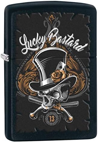 Encendedor Zippo: Lucky Bastard Skull - Negro Mate 80196 - imagen 1