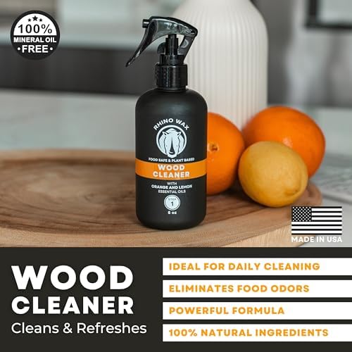 Limpiador en Spray para Tablas de Cortar de Madera Rhino Wax - Seguro para Alimentos y a Base de Plantas - Aroma a Cítricos Frescos - Hecho en EE. UU. - imagen 2