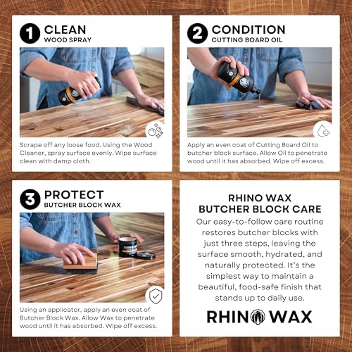 Limpiador en Spray para Tablas de Cortar de Madera Rhino Wax - Seguro para Alimentos y a Base de Plantas - Aroma a Cítricos Frescos - Hecho en EE. UU. - imagen 4