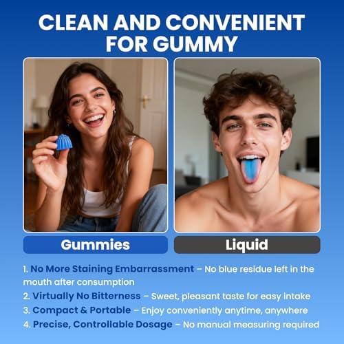 Gomitas Aube'Azur con Azul de Metileno para Humanos, 14mg, Suplemento con L-Teanina, NAC, Nicotinamida y CoQ10, Veganas, Sin Azúcar, Sabor Arándano, - imagen 7