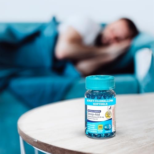 Gelatinas Blandas de Ayuda para Dormir Nocturna de Máxima Potencia 50 mg Diphenhydramine HCl – 100 Contenidos (Suministro para 100 Días) – Soporte - imagen 3