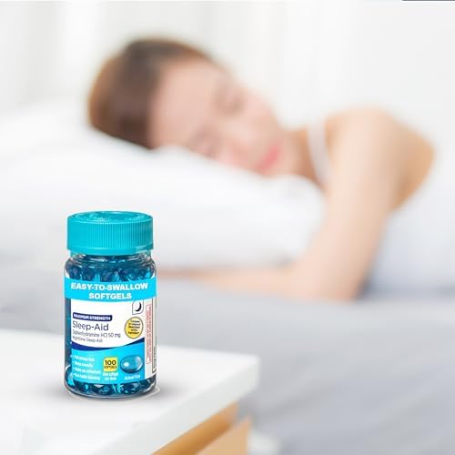 Gelatinas Blandas de Ayuda para Dormir Nocturna de Máxima Potencia 50 mg Diphenhydramine HCl – 100 Contenidos (Suministro para 100 Días) – Soporte - imagen 4